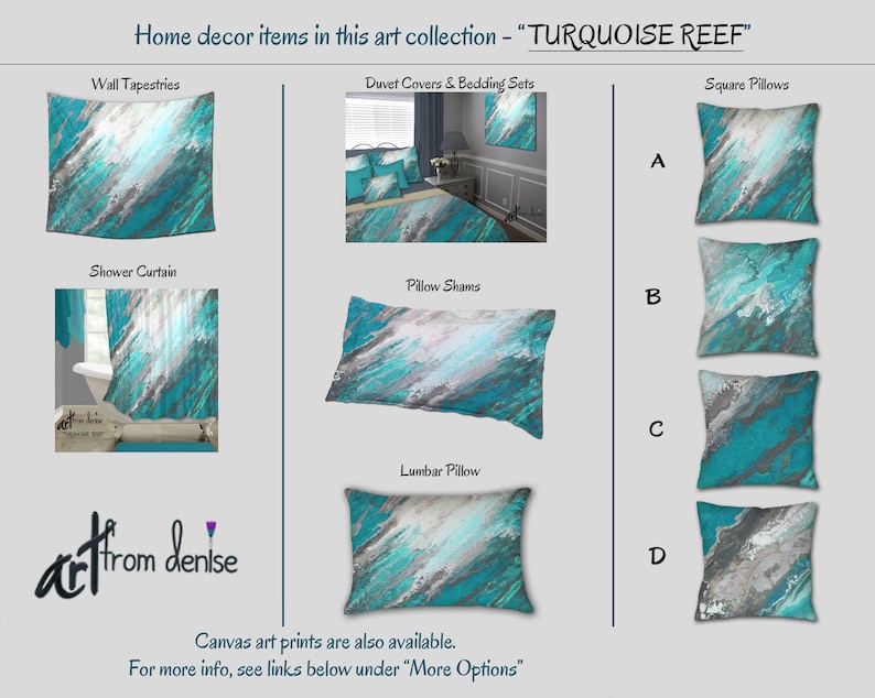 Wall Tapestry Hanging Teal Turquoise Gray Dorm Room Etsy