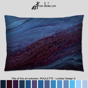Purple and blue lumbar support pillow for bed decor, decorative accent pillow cover, Large couch pillows set or big outdoor sofa cushions image 5