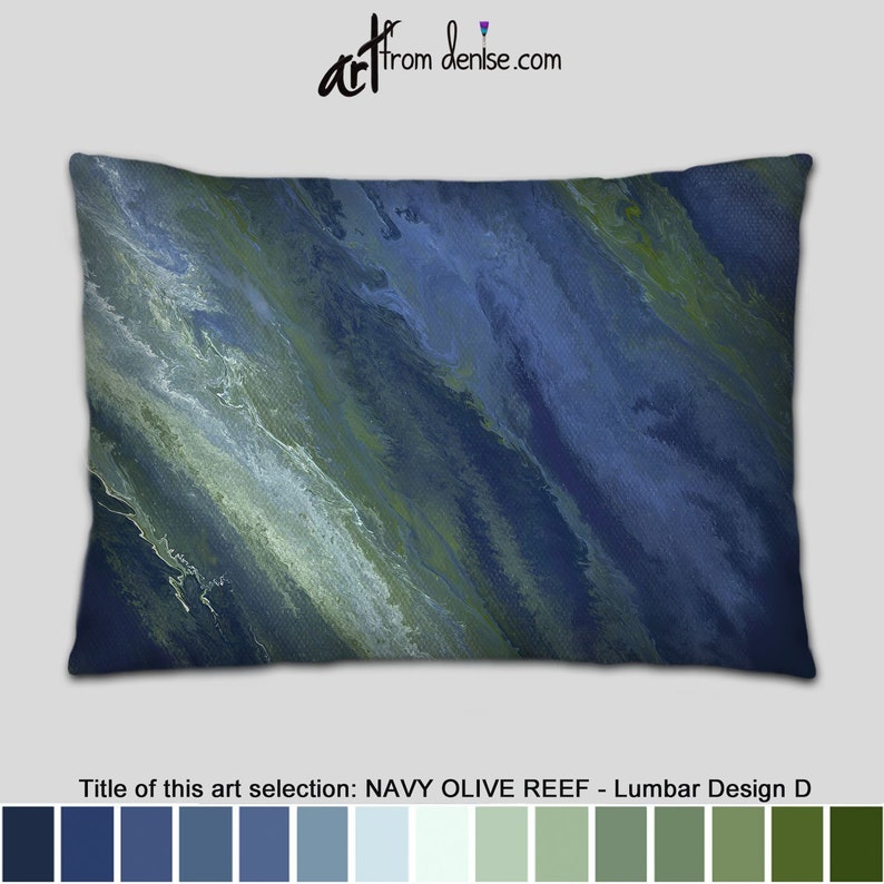 Olive Green And Navy Blue Lumbar Support Pillow Decorative Throw Pillows For Large Couch Pillows Set Bed Decor Pillow Sofa Cushion Accent