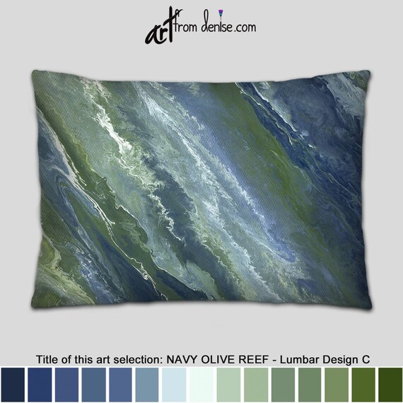 Decorative Lumbar Support Pillow Olive Green And Navy Blue Throw Pillows For Large Couch Pillows Set Bed Decor Pillow Sofa Cushion Accent