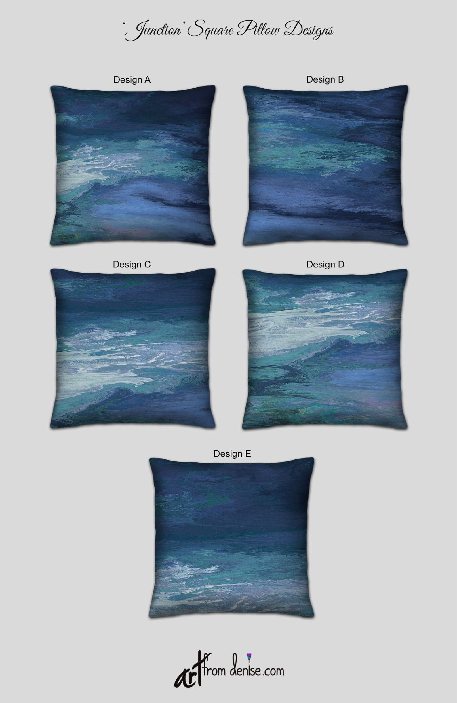 Mint Green & Navy Throw Pillows Blue Lumbar Support Pillow - Etsy