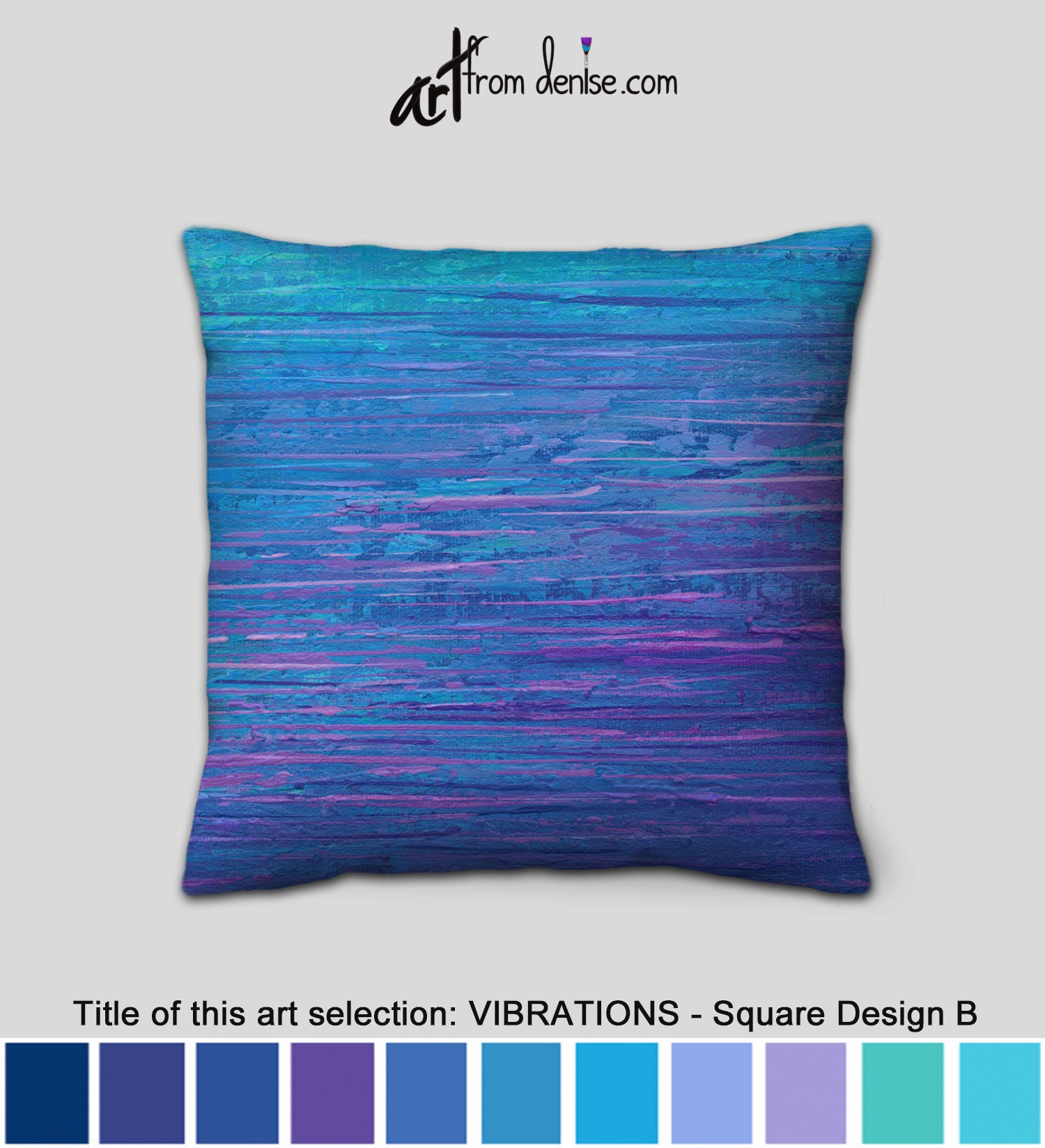 Purple Aqua & Cobalt Blue Throw Pillows, Decorative Pillow for Bed Decor, Couch  Cushions Set or Large Outdoor Pillow 