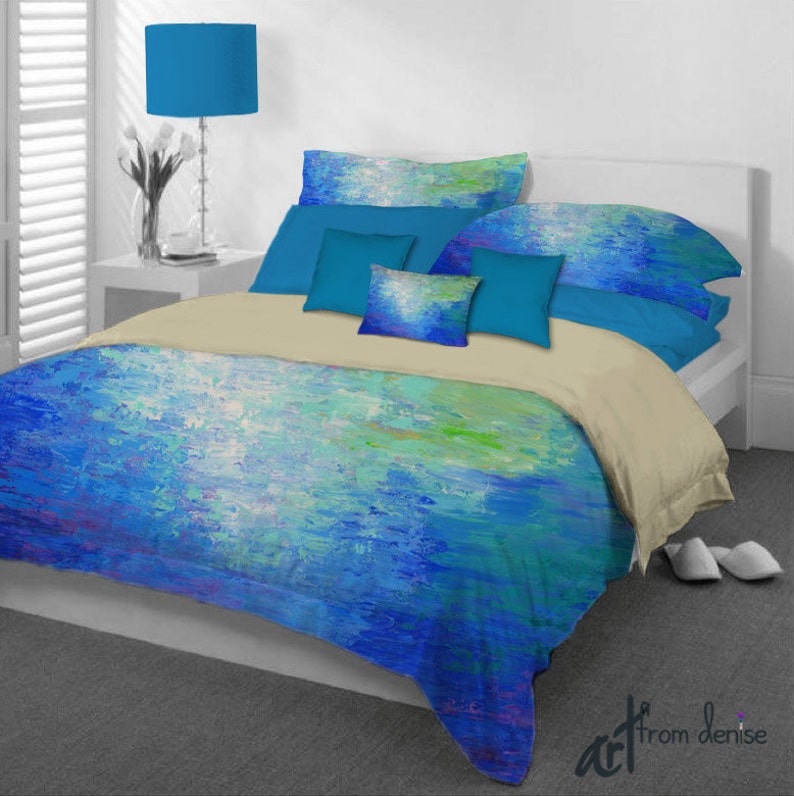 Colorful jewel tone duvet cover Cobalt blue aqua teal & Etsy