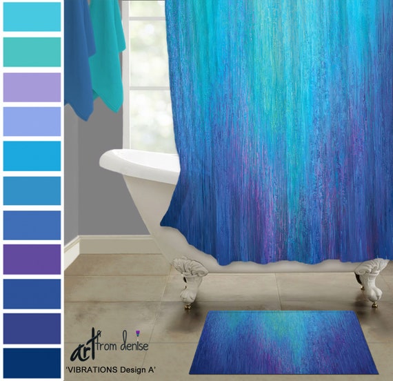 Colorful Shower Curtain Modern Jewel, Cobalt Blue Shower Curtains