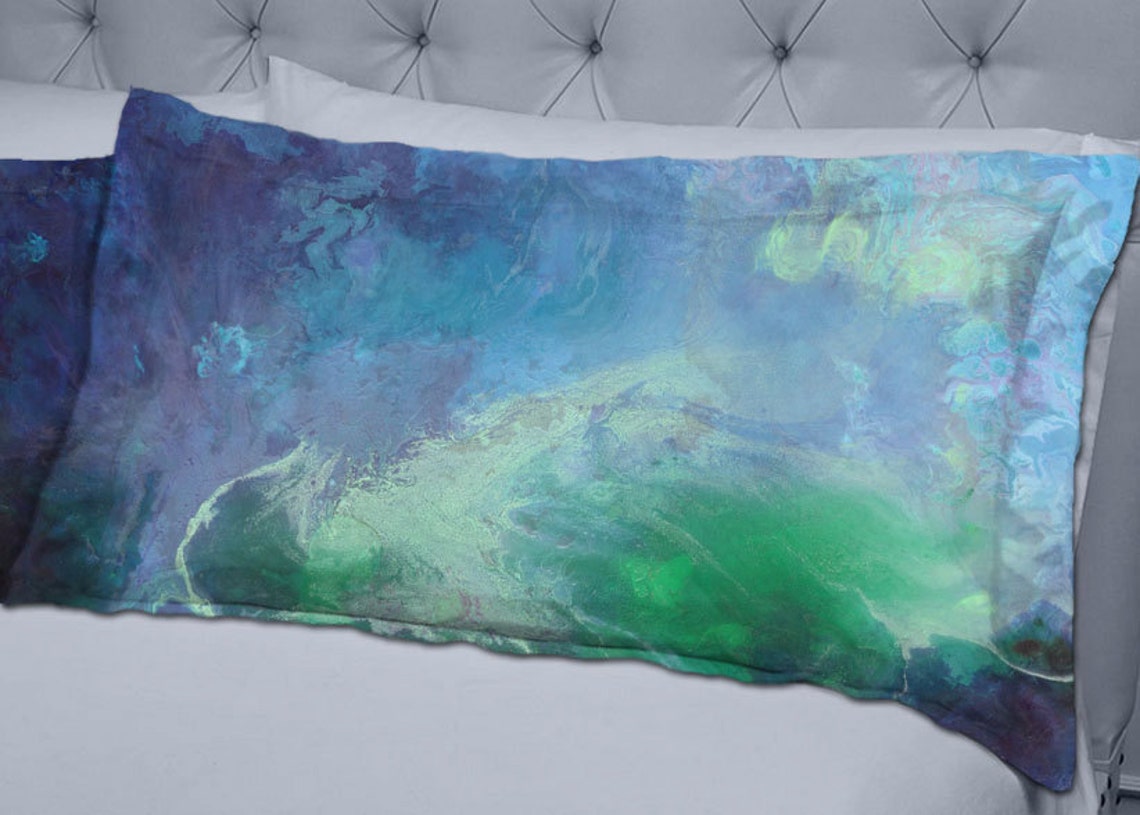 Pillow Shams Designer Bedding Blue Green Teal Violet Case Etsy