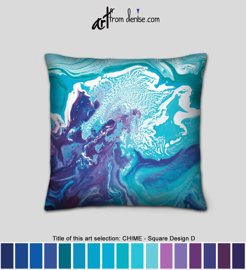 Turquoise blue & purple throw pillows Small decorative Etsy