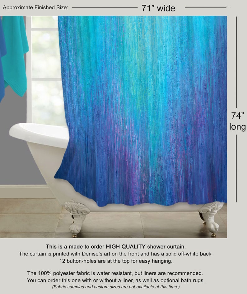 Colorful shower curtain Modern jewel tone fabric cobalt Etsy