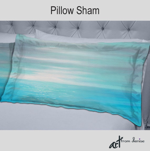 Designer bedding Decorative pillow shams Bedroom decor Teal Etsy