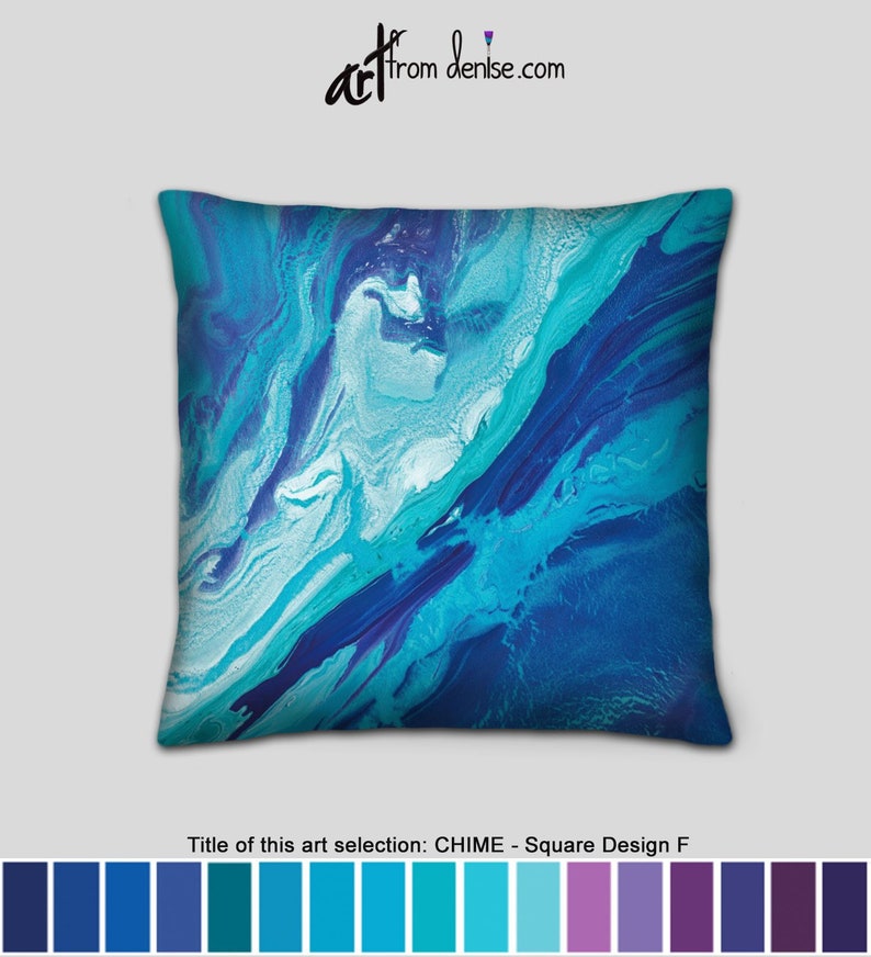 Navy Blue & Teal Throw Pillows Small Decorative Accent Etsy