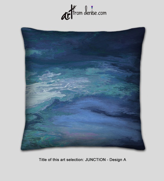 gray and blue pillows