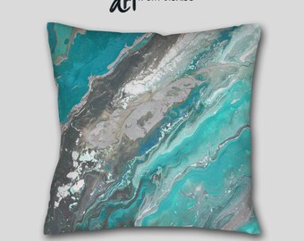 Teal gray throw pillows shop