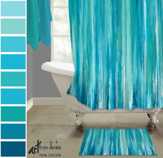 teal shower curtain