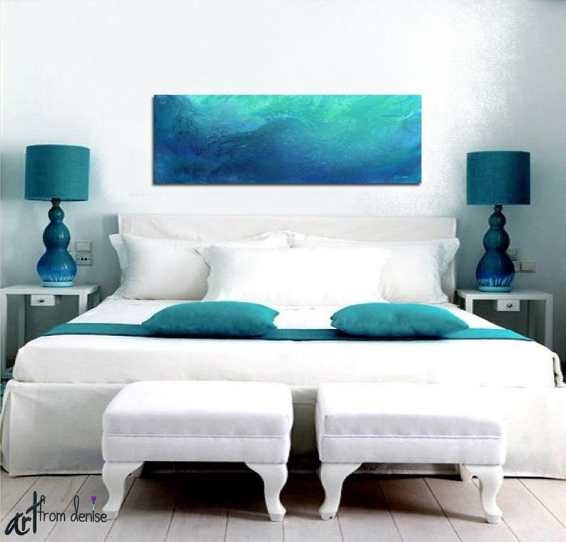 Wall Tapestry Hanging Teal blue aqua turquoise Abstract art Etsy