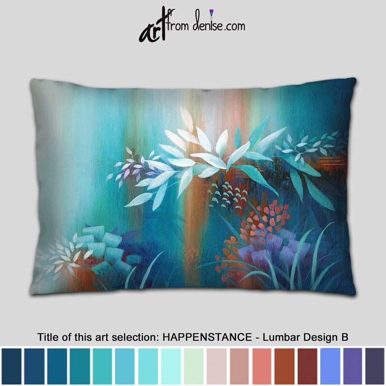 Floral Pillow Lumbar Colorful Throw Pillows for Bed Decor Etsy