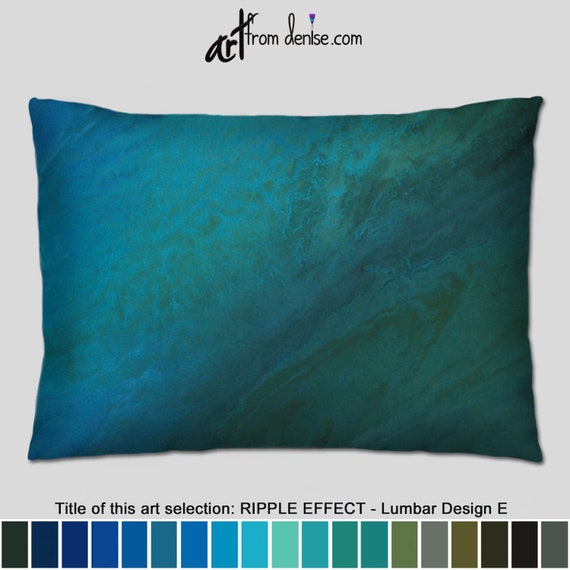 Turquoise Throw Pillows Decorative Teal Green Blue Lumbar Etsy