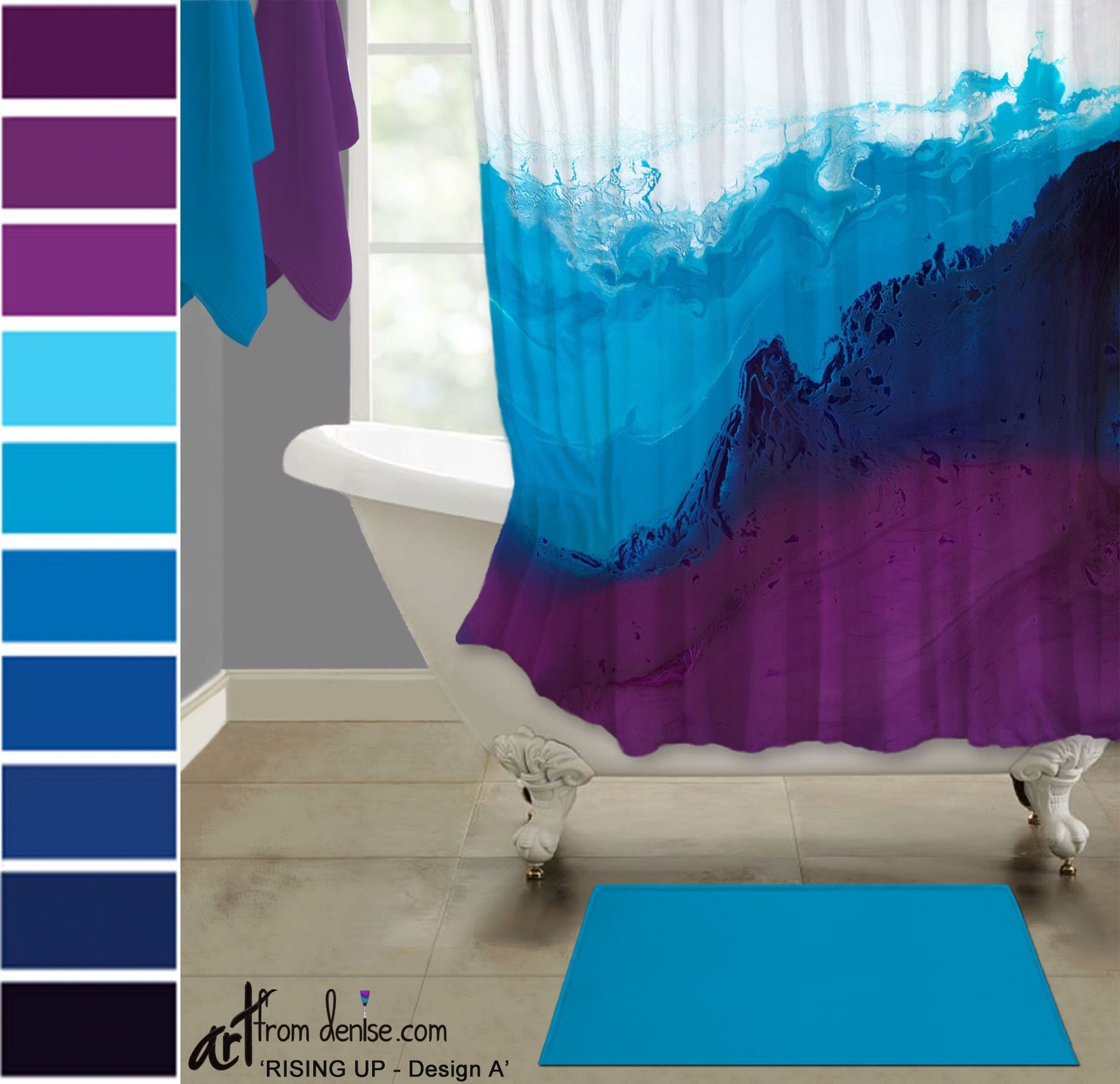 Home Decor Ombre Colorful Design Art Print Polyester Fabric Shower Curtain Home Decor Ombre Colorful Design Art Print Polyester Fabric Shower Curtain