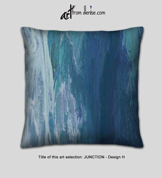 Large Decorative Pillows, Gray Navy Blue and Teal Throw Pillows for Bed  Decor, Couch Pillows Set, or Outdooor Sofa Accent 