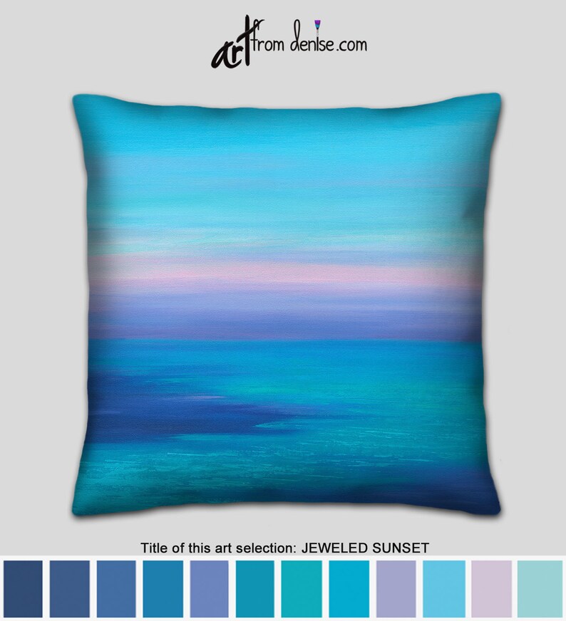 Pillow Shams Aqua Teal Turquoise Designer Bedding Purple Etsy
