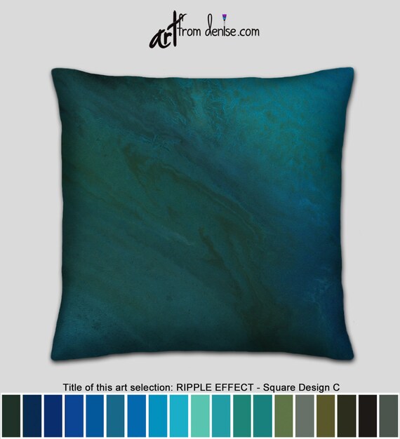 Small Or Large Throw Pillows Or Cover Turquoise Green Blue Etsy
