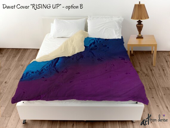 Navy Blue Purple Plum Abstract Duvet Cover Jewel Tone Twin Etsy