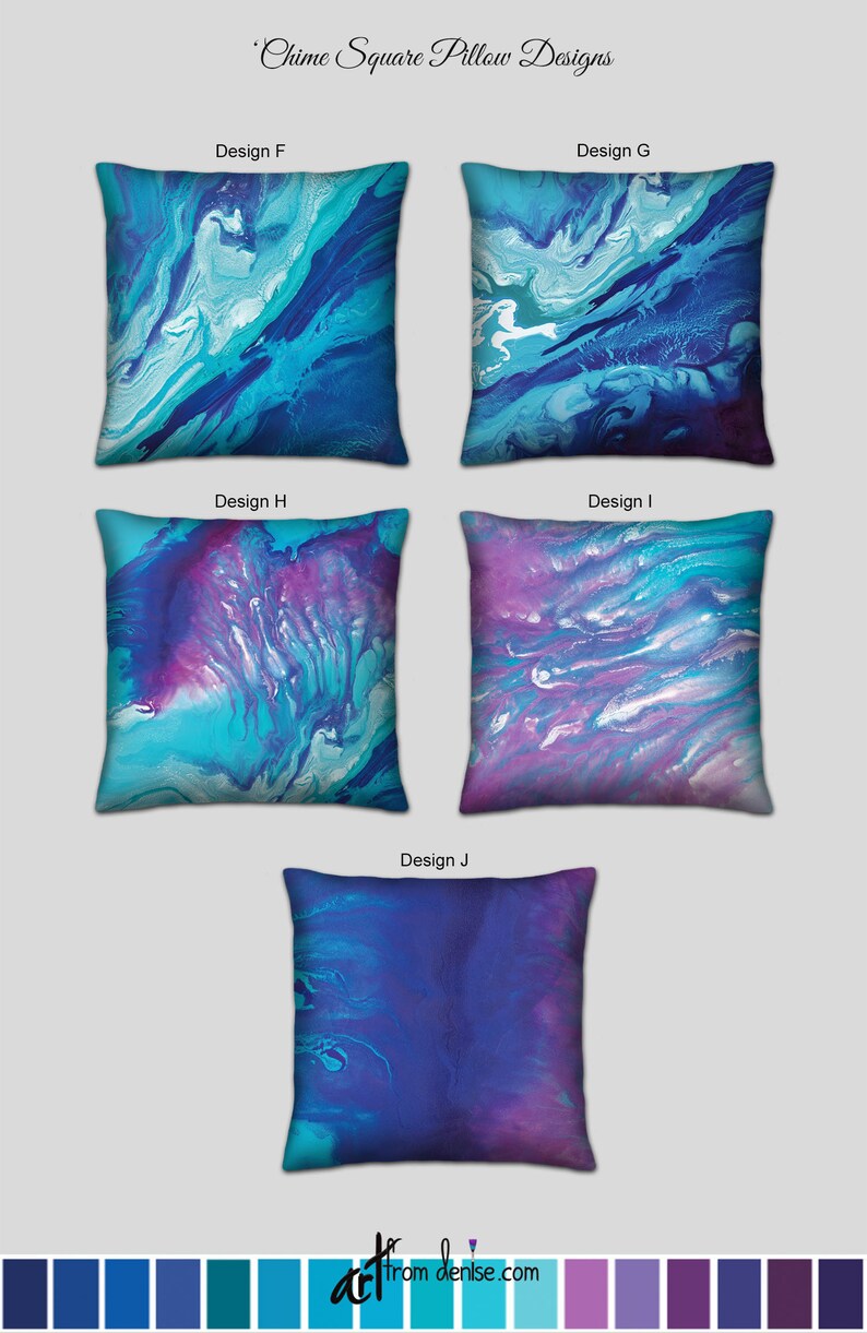 Turquoise blue & purple throw pillows Small decorative Etsy