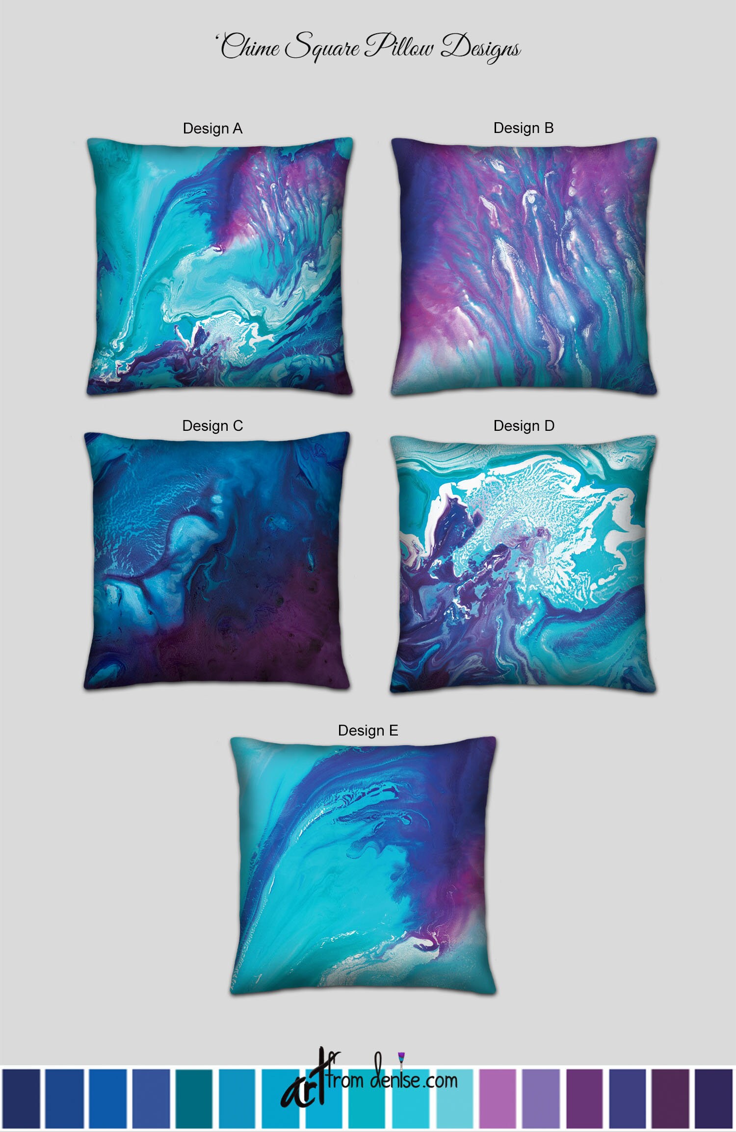 blue purple pillows
