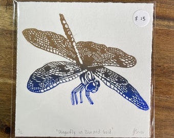 Dragonfly - A5 Linocut Print