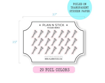 Foiled Transparent Knitting Needles Icon Planner Stickers - Stickers for Erin Condren, Happy Planner, Filofax, Kikki K, Diary, Journals