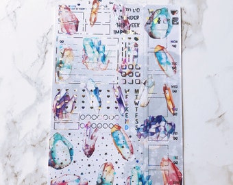 Tranquil Crystals Hobonichi Weeks Ultimate Sticker Kit - 15 Foil Options | Foiled Stickers | Planner Stickers | Weekly Stickers