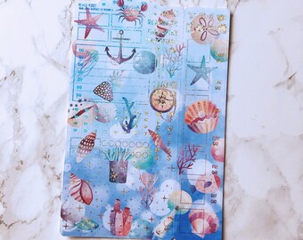 Beach Vibes Hobonichi Weeks Ultimate Sticker Kit - 15 Foil Options | Foiled Stickers | Planner Stickers | Weekly Stickers