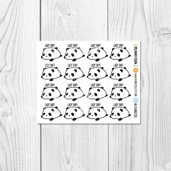 Lazy Day Panda Stickers - Event Planner Stickers, Kiss Cut, Calendar Stickers, Life Planner Stickers, Scrapbooking, Journal, Diary Stickers