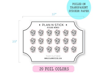 Foiled Transparent Takeout Box Icon Planner Stickers - Stickers for Erin Condren, Happy Planner, Filofax, Kikki K, Diary, Journals