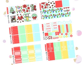 Zestaw naklejek do planera „Tis the Season Deluxe” – papier matowy Premium