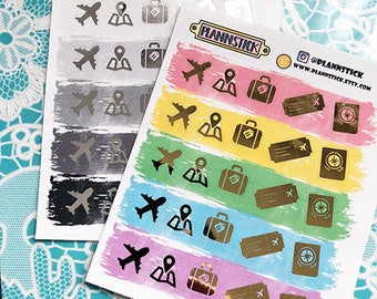 All About Traveling Foiled Icon Stickers - Erin Condren, Happy Planner, Bullet Journal, Scrapbooking and more!