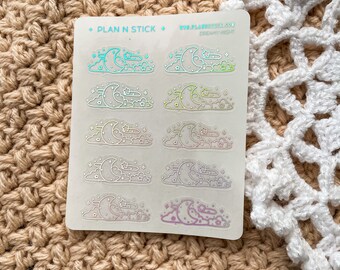Foiled Dreamy Night Divider Transparent Overlay Stickers