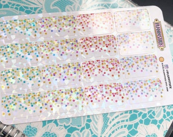 Confetti Half Box Foiled Planner Stickers - Life Planner, Happy Planner, Erin Condren, Bullet Journal, Scrapbooking