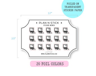 Foiled Transparent Laptop Icon Planner Stickers - Stickers for Erin Condren, Happy Planner, Filofax, Kikki K, Diary, Journals
