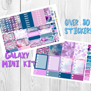 Galaxy Mini Kit - Erin Condren Planner adesivi, adesivi di Personal Planner, Kikki, Filofax, pianificatore di giorno