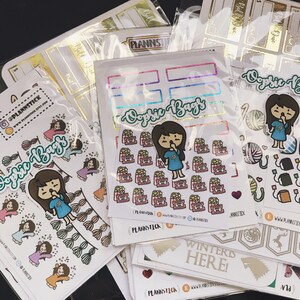 Oopsie Bags - 5 Sheets Mixed Randomized Stickers for Life Planner, Happy Planner, Bullet Journal, Personal Planner, Diary, Scrapbooking