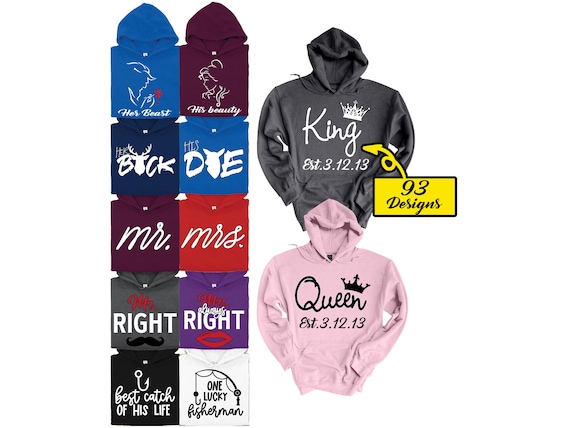 Couple hoodies, matching hoodies, couples hoodies, anniversary gifts, custom hoodies, matching hoodies, couple sweatshirts. Lulu86u