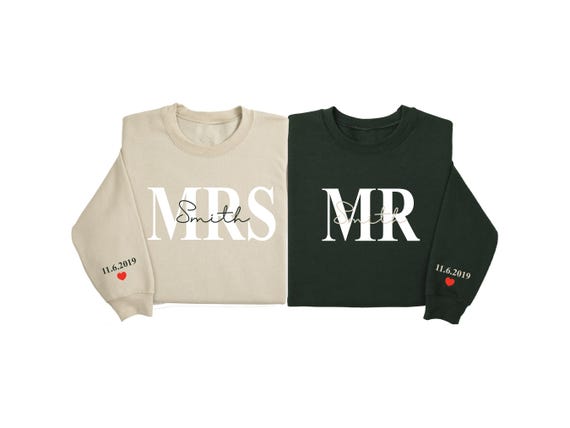 Mrs Sweatshirt, Engagement Gift, "I Said Yes" Sweater, Bridal Shower Gift, Bride to be, Custom MR Sweater. Bride sweatshirt