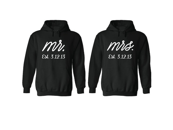 Couple hoodies Mr Mrs couple hoodies, personalized Back custom Dates, hoodies for couples, Matching hoodie, honeymoon hoodies bridal shower