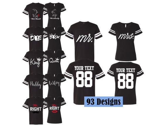 Mr Mrs couple cotton Jerseys, wife anniversary, valentines Day shirt, Wedding shirts, couple jerseys