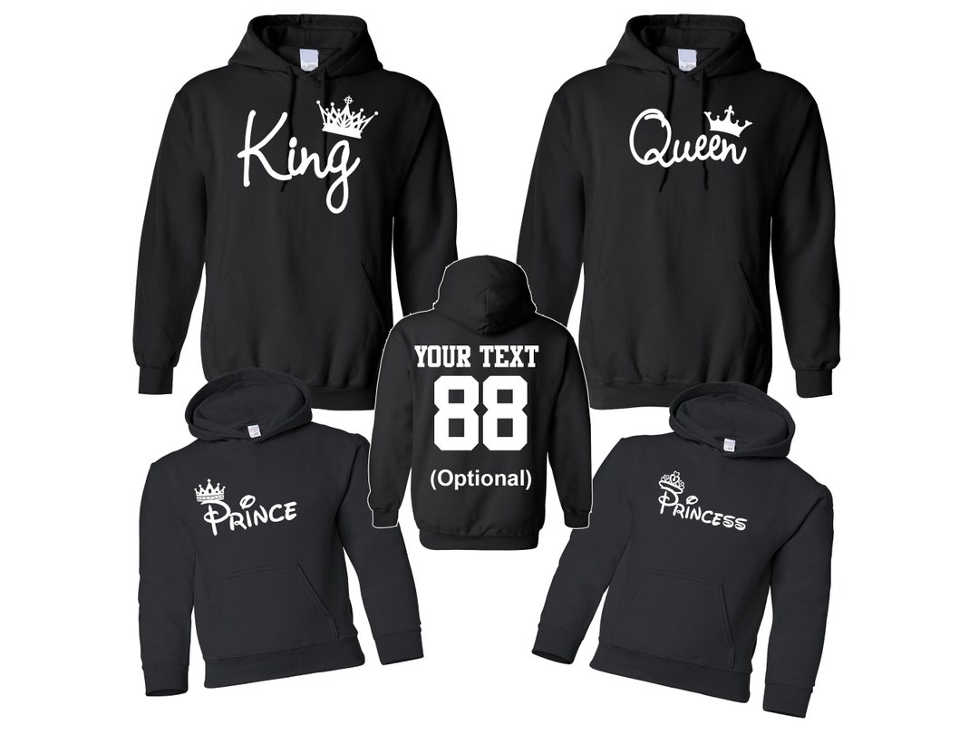 King Queen Prince Princess Personalized Family Family Hoodies, Custom ...