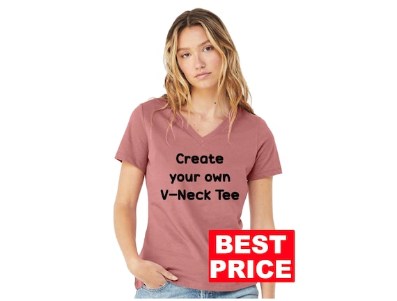 Personalized Women’s V-Neck Shirt — Custom Text, Logo, or Saying | Bella+Canvas 6405 Tee | Custom Gift, Team Shirt, Business Apparel