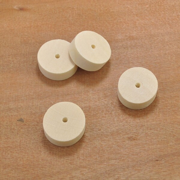 20pcs perles rondes en bois, naturels rond plat en bois pour collier, grosses perles en bois artisanat bijoux approvisionnement - 25mm