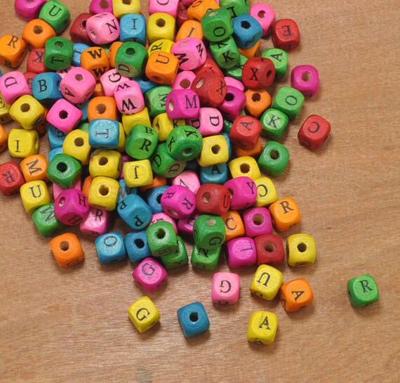 100pcs Mixed Color Wooden Cube Spacer Beads For Jewelry Making DIY 10mm