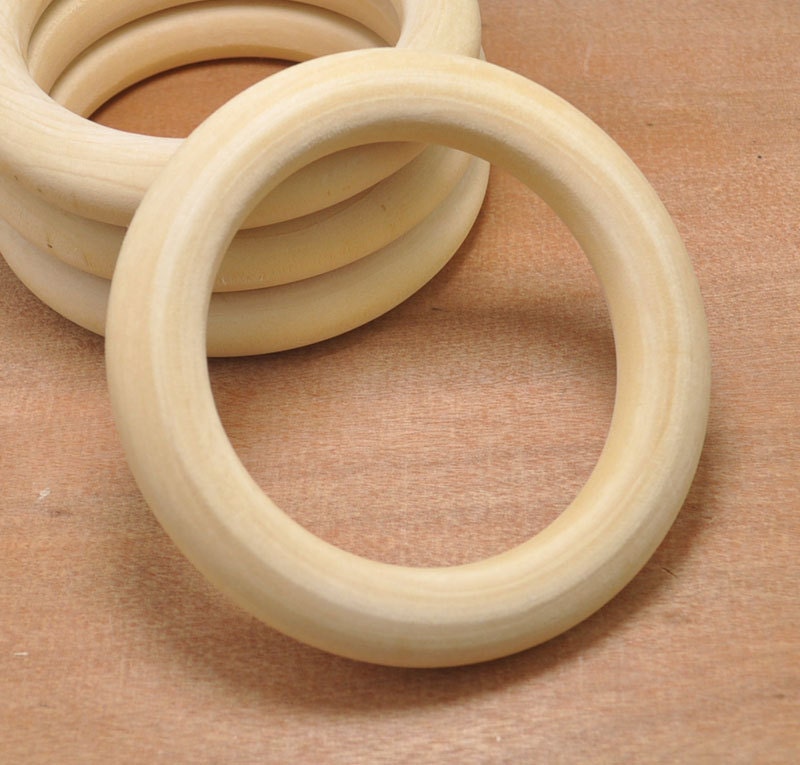 3.77''Craft Wooden Rings 2pcs Unfinished Wood Rings | Etsy