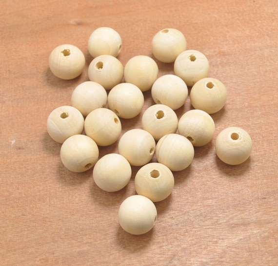 50pcs Craft Small Round Wooden Beads Jewelry Bracelet Ring Making Findings