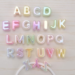 Colored Jelly UV Chunky Alphabet Letter Beads,Acrylic A–Z Letter Bead for Keychains,Bag Charm, Bracelet,Necklace,Pet Necklaces & DIY Jewelry